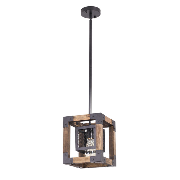 Layered Farmhouse Square Cage Pendant Light