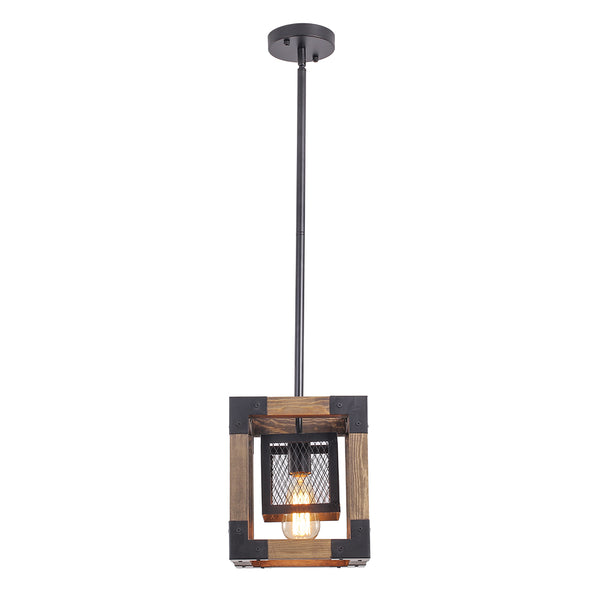 Layered Farmhouse Square Cage Pendant Light
