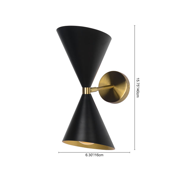 Modern 2-Light Black Armed Wall Sconce