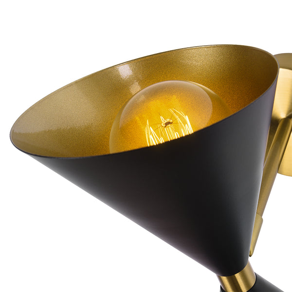 Modern 2-Light Black Armed Wall Sconce