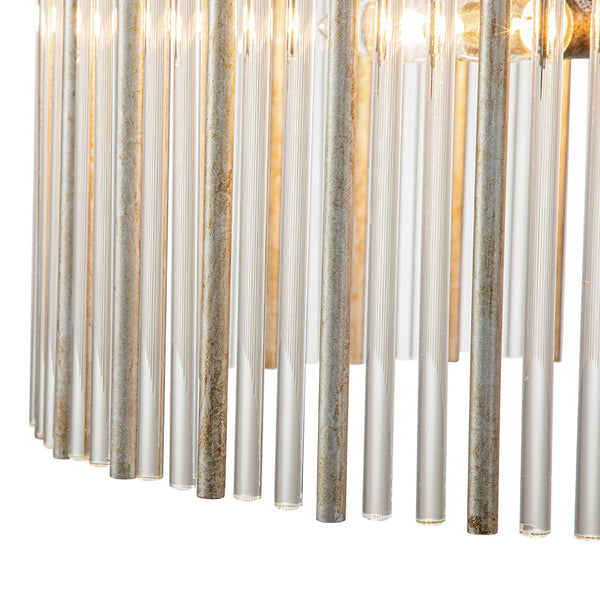 Modern 6-Light Drum Glass Tassel Chandelier