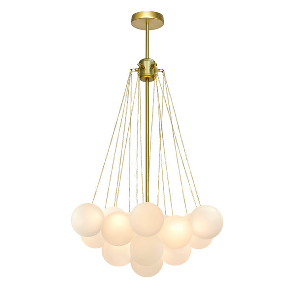 Modern 3-Light Cluster Glass Globe Frosted Bubble Chandelier