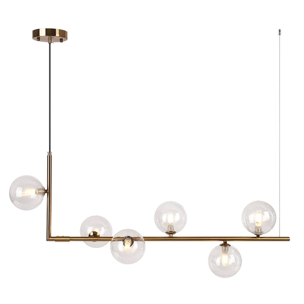 Modern Design 6-Light Linear Bubble Chandelier