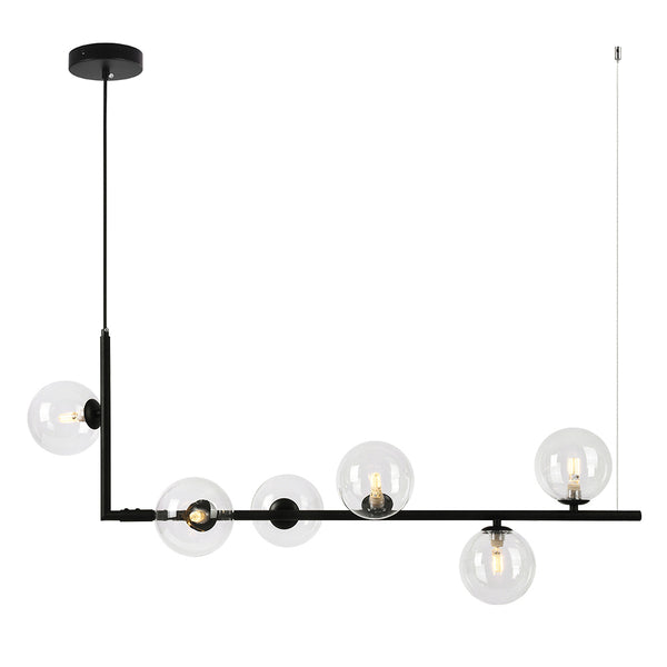 Modern Design 6-Light Linear Bubble Chandelier