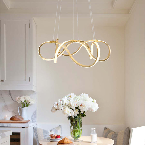 Modern LED Draped Ribbon Chandelier