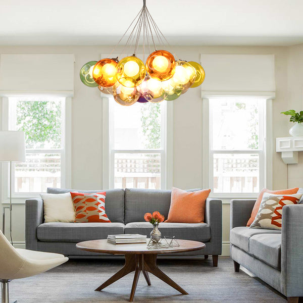 Modern Multi-Color Cluster Bubble Chandelier