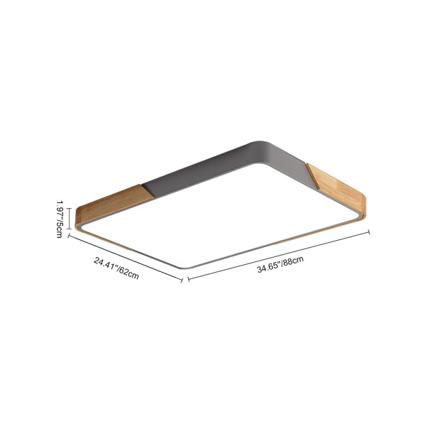 Modern Dimmable Rectangular Led Flush Ceiling Light