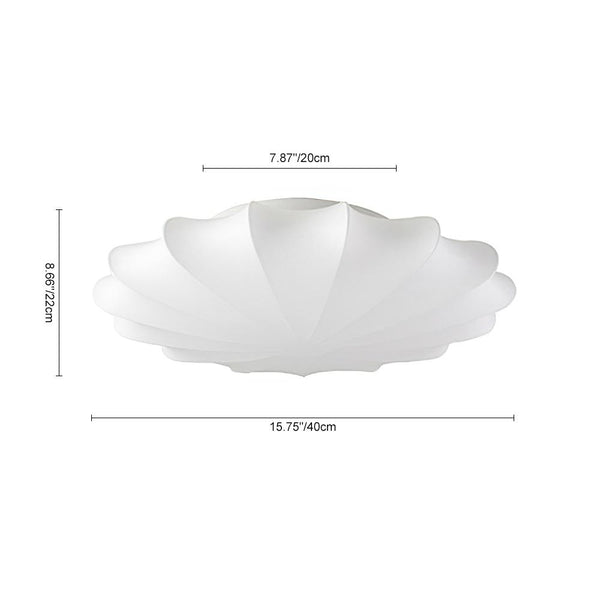 Chandelieria-3-Light Modern Flush Mount Ceiling Light With Silk Lampshade-Ceiling Light-Small-