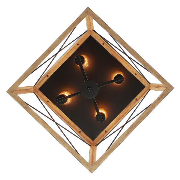 Chandelieria-4-Light Farmhouse Chandelier Cage Light-Chandelier-Brown-