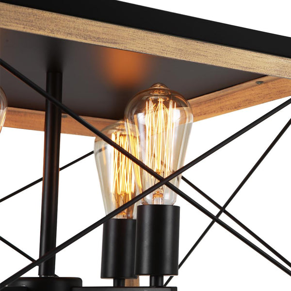 Chandelieria-4-Light Farmhouse Chandelier Cage Light-Chandelier-Brown-