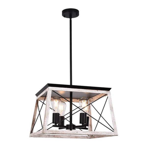 Chandelieria-4-Light Farmhouse Chandelier Cage Light-Chandelier-Gray-
