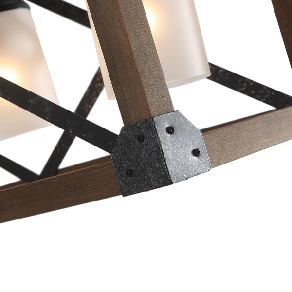 Chandelieria-4-Light Kitchen Island Rectangle Cage Pendant Light-Pendant-Default Title-