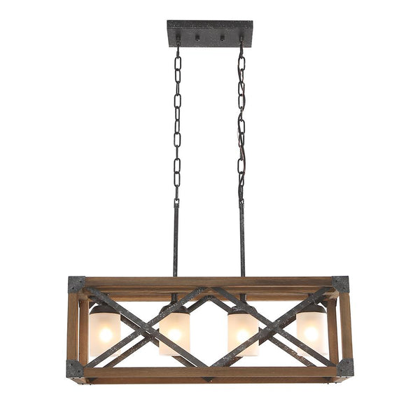 Chandelieria-4-Light Kitchen Island Rectangle Cage Pendant Light-Pendant-Default Title-