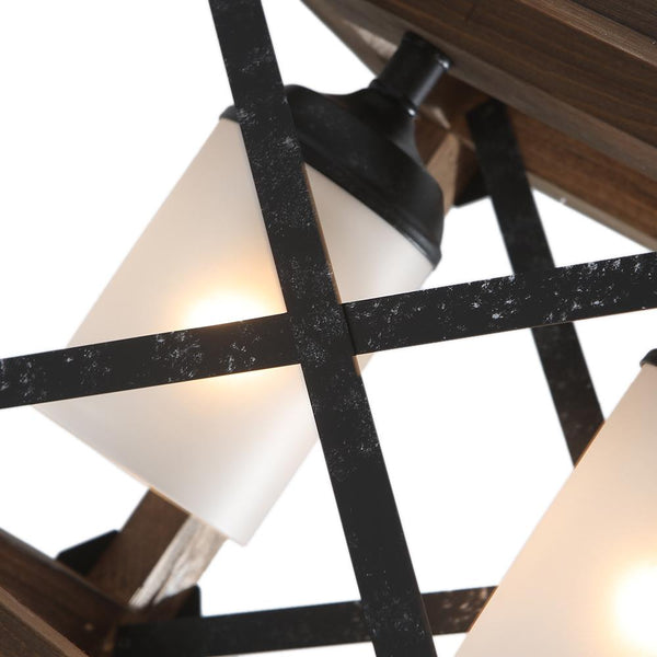 Chandelieria-4-Light Kitchen Island Rectangle Cage Pendant Light-Pendant-Default Title-
