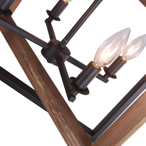 Chandelieria-4-Light Rectangular Geometric Pendant Chandelier-Chandelier-Default Title-