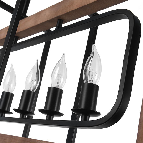 Chandelieria-6-Light Rectangle Modern Farmhouse Chandelier-Chandelier-Default Title-