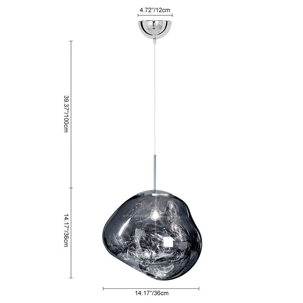 Chandelieria-Contemporary Melt Single Pendant Light-Pendant Light-Amber-11"
