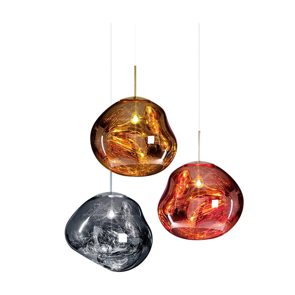 Chandelieria-Contemporary Melt Single Pendant Light-Pendant Light-Amber-11"
