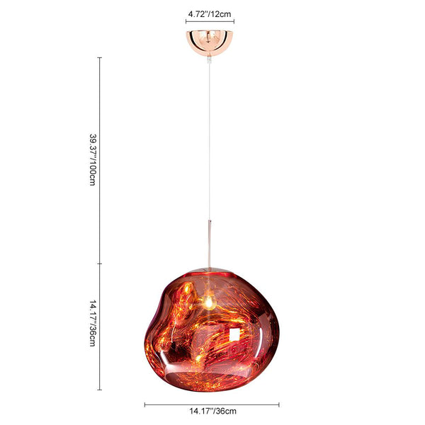 Chandelieria-Contemporary Melt Single Pendant Light-Pendant Light-Amber-11"