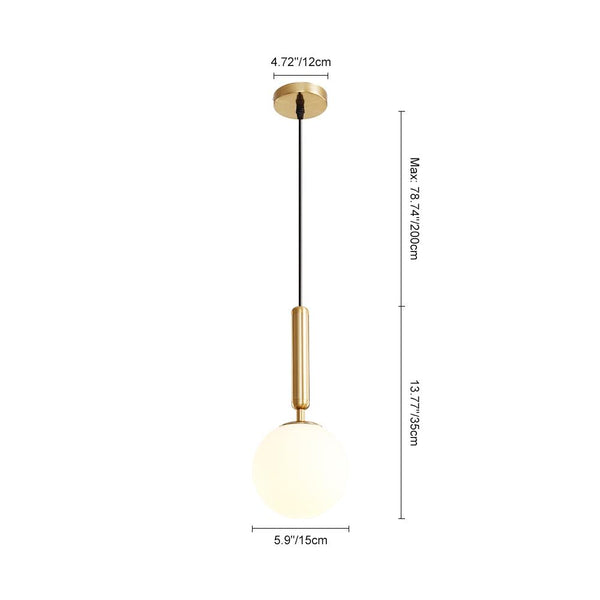 Chandelieria-Contemporary Small Globe Pendant Light-Pendant Light-Brass-