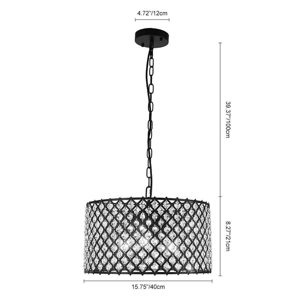 Chandelieria-Mid Century 3-Light Drum Pendant Lighting-Pendant Light-Default Title-