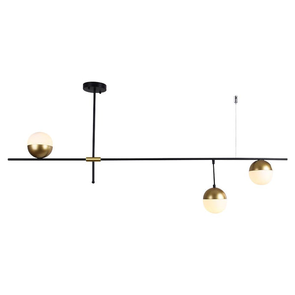 Chandelieria-Mid-Century Modern 3-light Glass Globe Chandelier-Chandelier-Default Title-