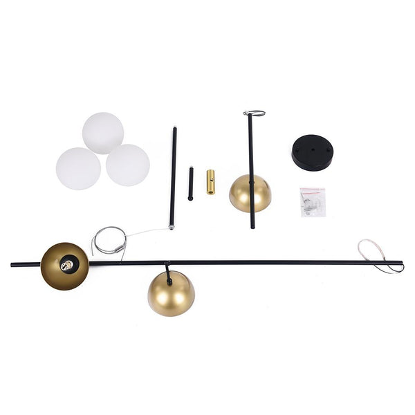 Chandelieria-Mid-Century Modern 3-light Glass Globe Chandelier-Chandelier-Default Title-
