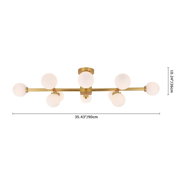 Chandelieria-Mid-Century Modern Sputnik Semi Flush Mount-Semi Flush-6 Bulbs-