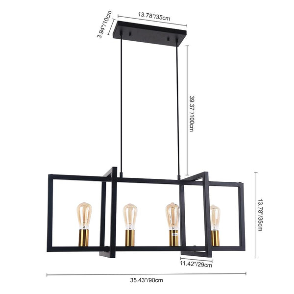 Chandelieria-Modern 4-Light Kitchen Island Linear Pendant Light-Pendant-Default Title-