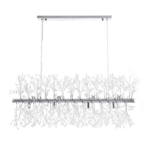 Chandelieria-Modern 9-Light Crystal Linear Chandelier-Chandelier-Chrome-12 Bulbs