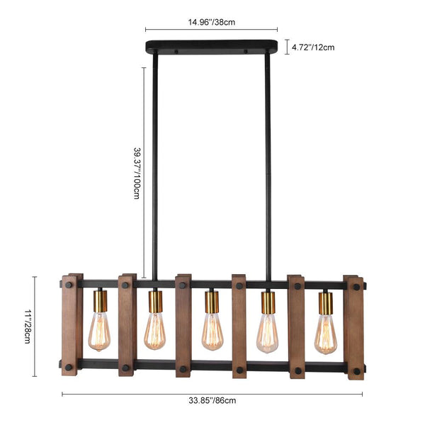 Chandelieria-Modern Industrial Linear Wood Pendant Light-Pendant Light-Default Title-