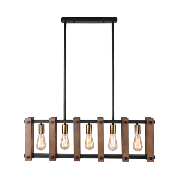 Chandelieria-Modern Industrial Linear Wood Pendant Light-Pendant Light-Default Title-