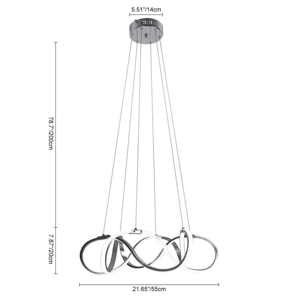 Chandelieria-Modern LED Draped Ribbon Chandelier-Chandelier-Chrome-