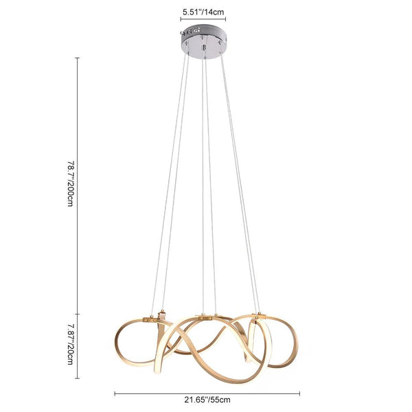 Chandelieria-Modern LED Draped Ribbon Chandelier-Chandelier-Chrome-