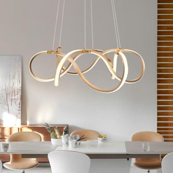 Chandelieria-Modern LED Draped Ribbon Chandelier-Chandelier-Gold-