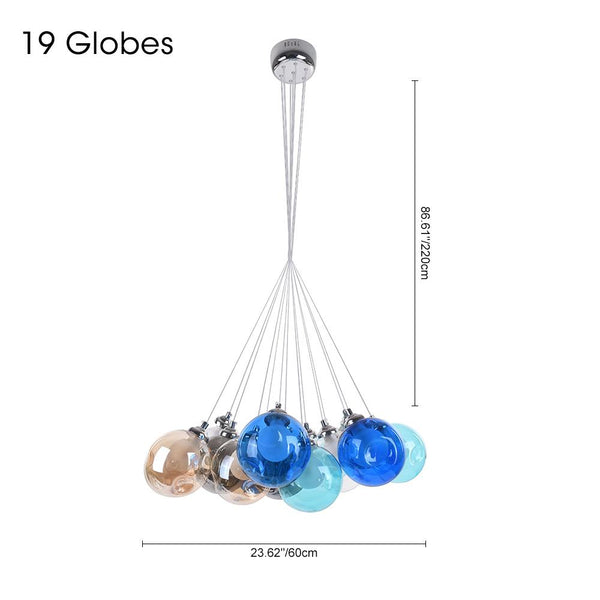 Chandelieria-Modern Multi-Color Cluster Bubble Chandelier-Chandelier-Blue Tone-7 Globes