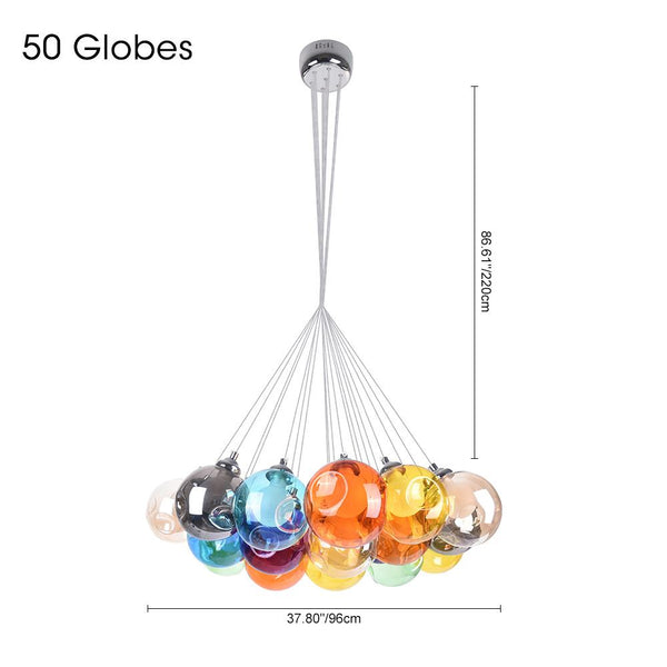 Chandelieria-Modern Multi-Color Cluster Bubble Chandelier-Chandelier-Blue Tone-7 Globes
