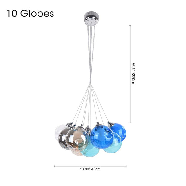 Chandelieria-Modern Multi-Color Cluster Bubble Chandelier-Chandelier-Blue Tone-7 Globes