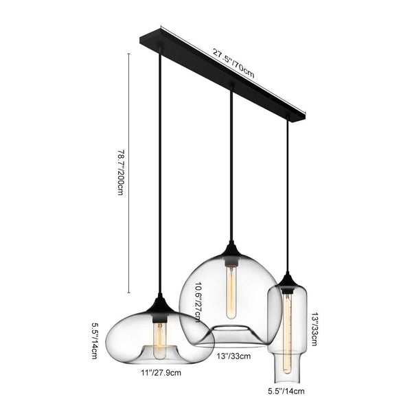Chandelieria-Modern Three Lights Cluster Glass Pendant Lighting-Pendant Light-Default Title-