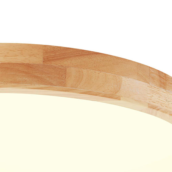 Chandelieria-Scandinavian Wooden Round LED Flush Mount-Flush Mount-Small-