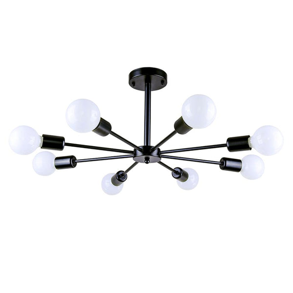 Chandelieria-Sputnik Light Chandelier Semi Flush Mount-Semi Flush-Black-