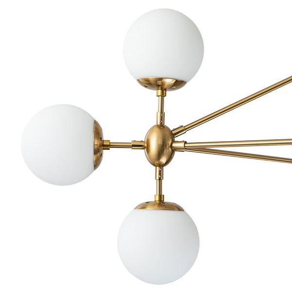 Chandelierias-10-Light Molecule Milky Frosted Glass Globe Chandelier-Chandeliers-Black-10 Bulbs