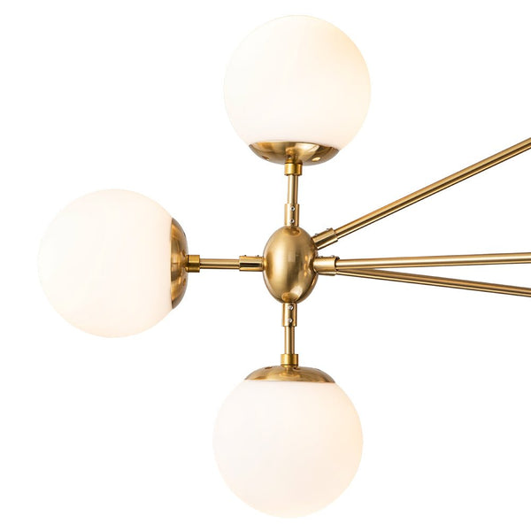 Chandelierias-10-Light Molecule Milky Frosted Glass Globe Chandelier-Chandeliers-Black-10 Bulbs