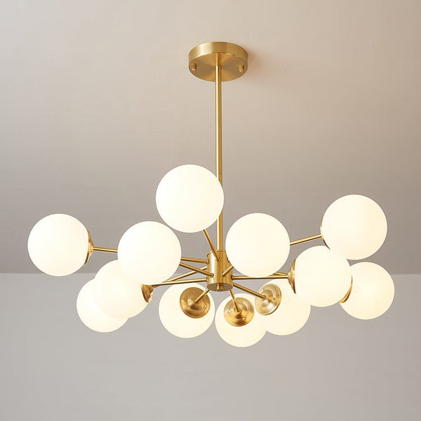 Chandelierias-12-Light Decorative Glass Globe Chandelier-Chandelier--