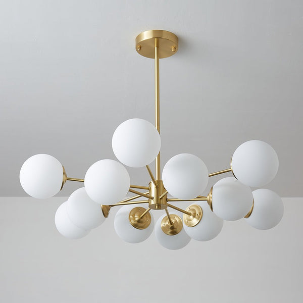 Chandelierias-12-Light Decorative Glass Globe Chandelier-Chandelier--