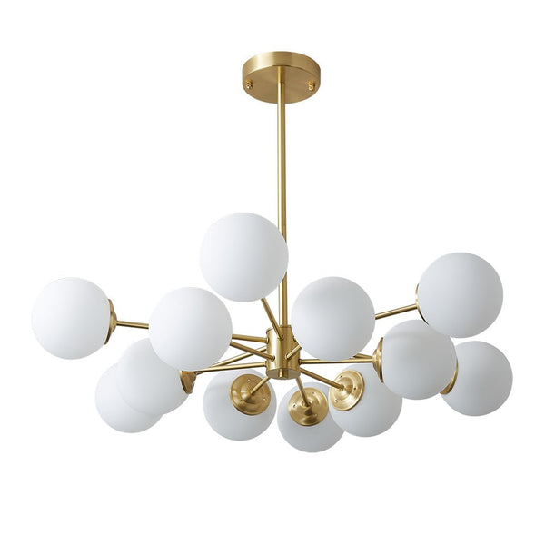 Chandelierias-12-Light Decorative Glass Globe Chandelier-Chandelier--