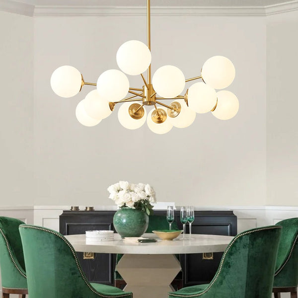 Chandelierias-12-Light Decorative Glass Globe Chandelier-Chandelier--