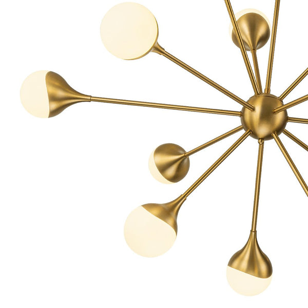 Chandelierias-12-Light Mid-century Opal Glossy Glass Sputnik Sphere Chandelier-Chandelier-Brass (Pre-order)-