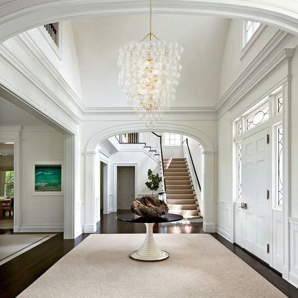 Chandelierias-12-Light Twisted Swirl Glass Cluster Bubble Chandelier-Chandeliers-Brass-12 Bulbs