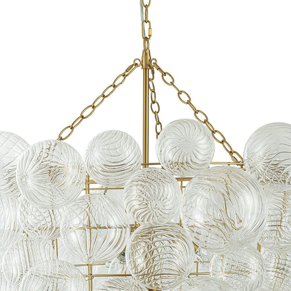Chandelierias-12-Light Twisted Swirl Glass Cluster Bubble Chandelier-Chandeliers-Brass-12 Bulbs
